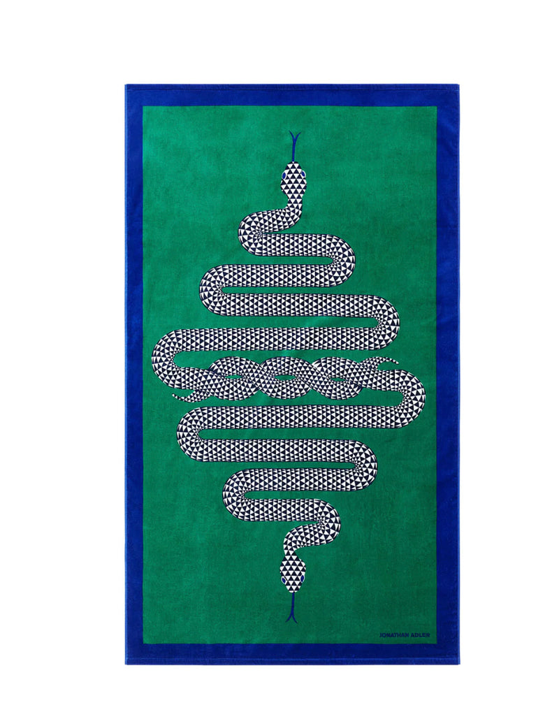 Snake Green Beach Towel