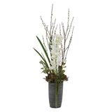 Tall Artificial Orchid Centerpiece | Modern Floral Decor
