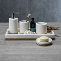 Marble & Balsa Wood Soap Dispenser
