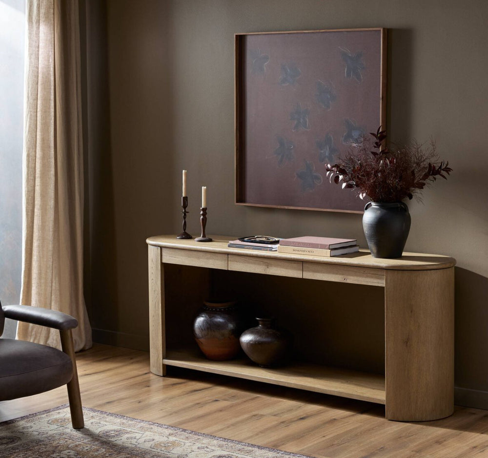 Mesa consola de roble
