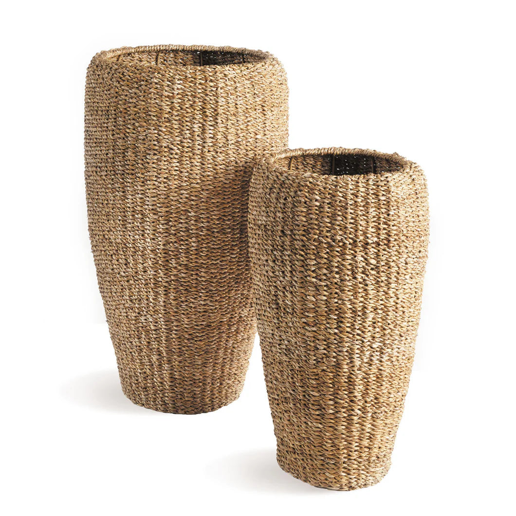 Seagrass Tall Planter | Woven Natural Decorative Pot
