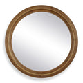 Solid Wood Round Mirror with Antique Gold Detail