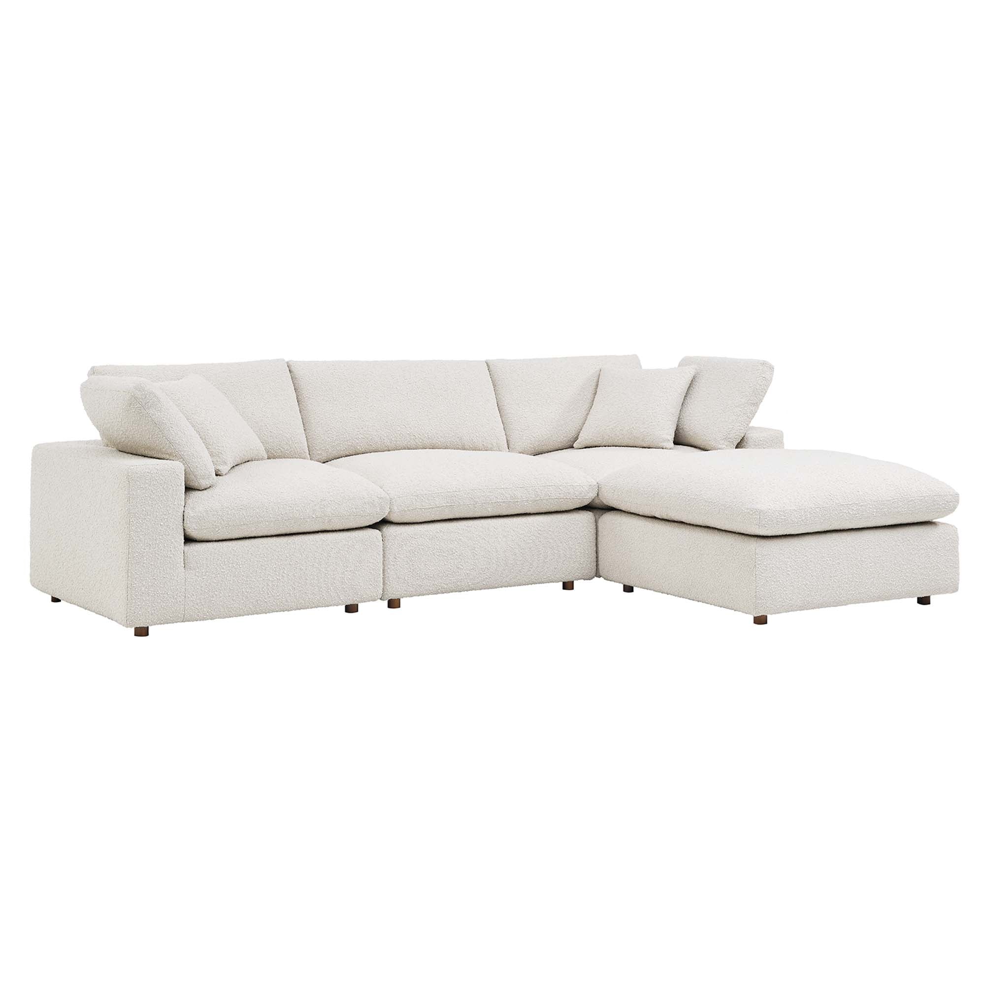 Cream Chaise Sectional Sofa
