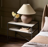 Gunmetal Iron Marble Nightstand