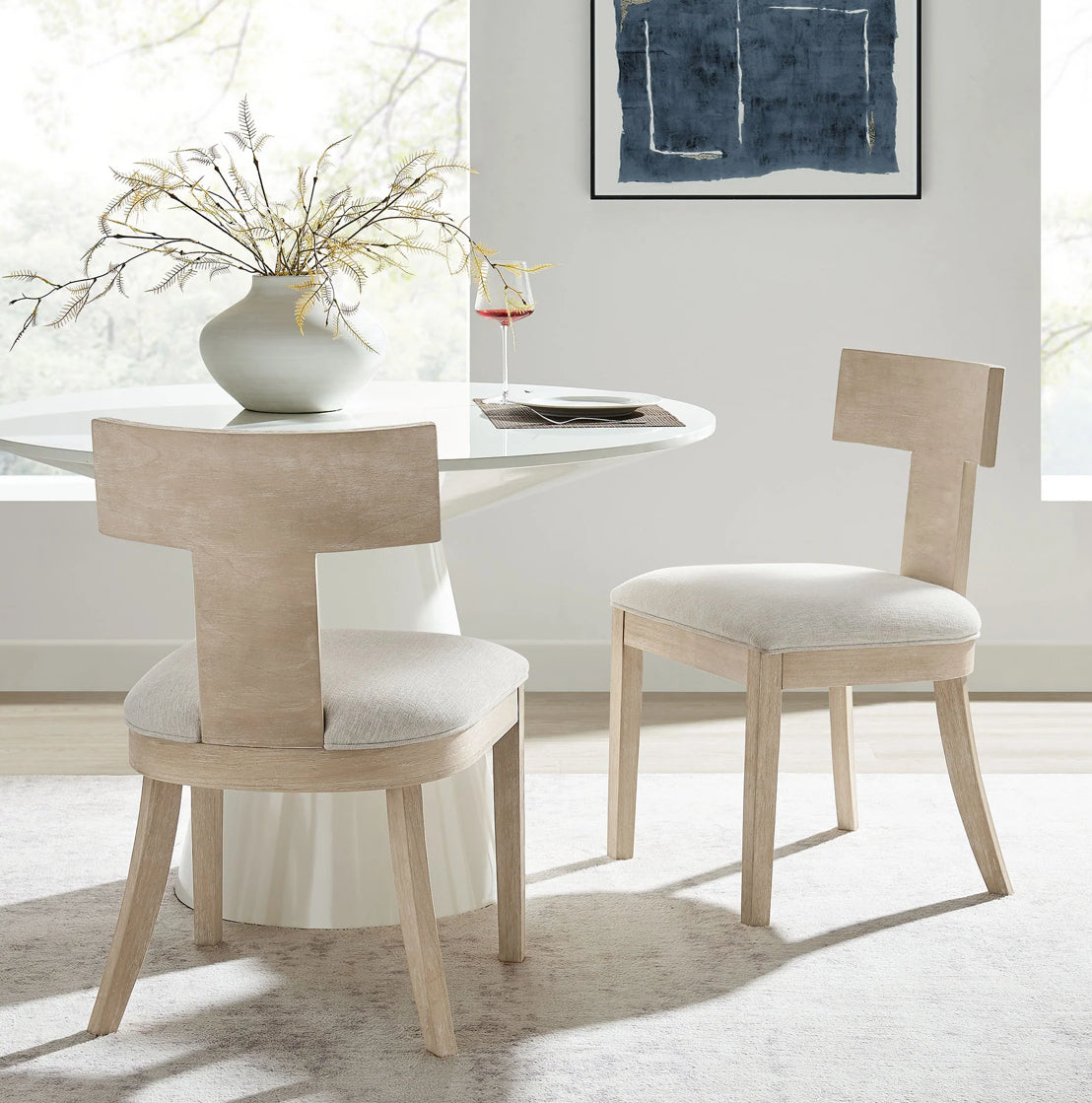Wood and Fabric Dining Chair