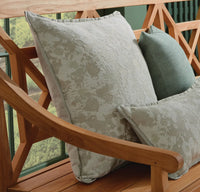 Green Outdoor Pillow 24x24 | Jacquard Square Patio Accent