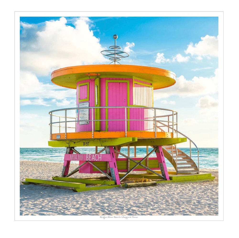 Bright Miami Beach Lifeguard Tower 35x41