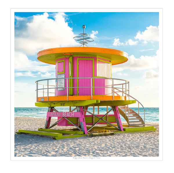Bright Miami Beach Lifeguard Tower 35x41