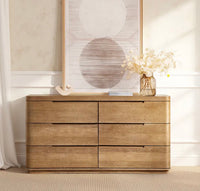6 Drawer Rubber Wood Dresser