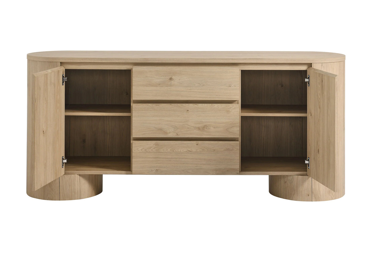 Natural Rounded Sideboard Cabinet