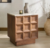 Marble Top Walnut Nightstand
