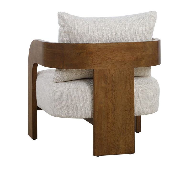 T Back Walnut Accent Chair