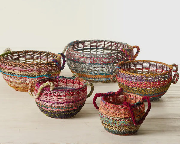 Jute colorful basket