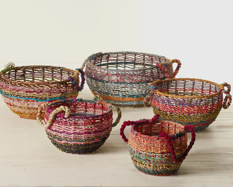 Jute colorful basket