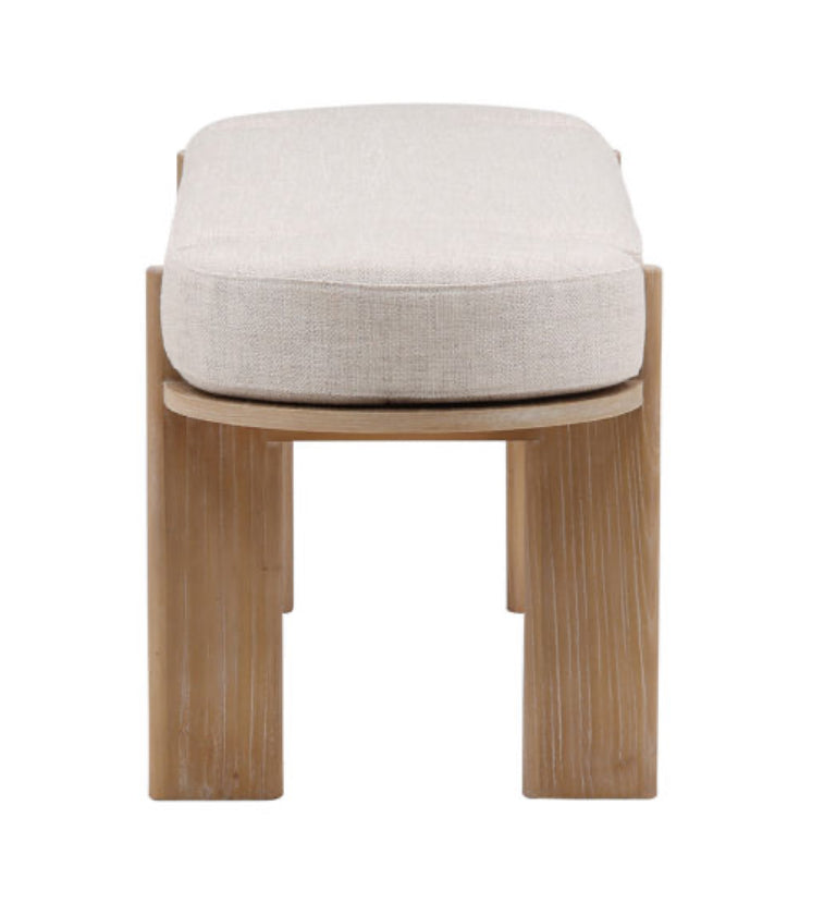 Upholstered Elm Wood Bench