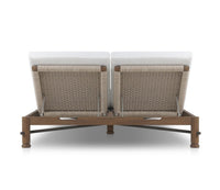 Sillón doble de exterior de teca natural
