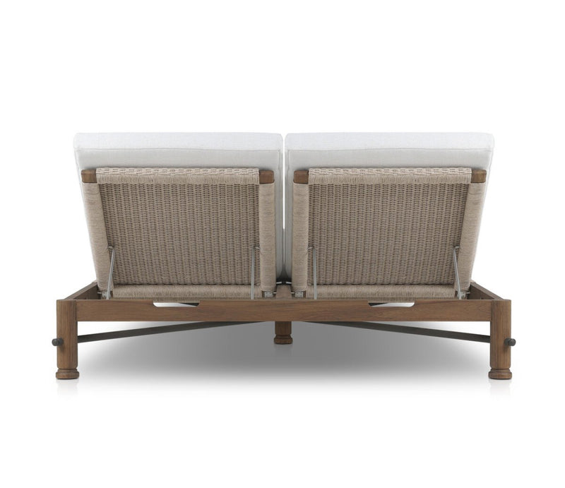 Teak Outdoor Double Lounge Chair Natural