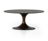 Antique Rust Round Coffee Table | Modern Metal Centerpiece