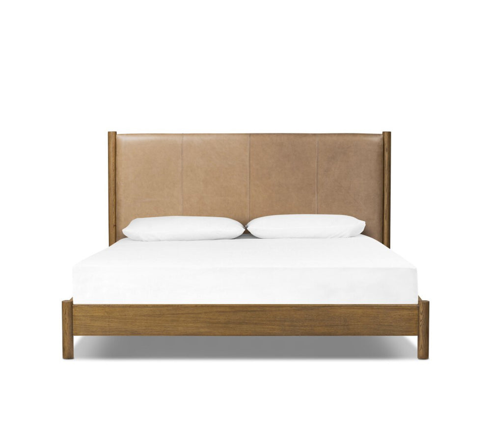 Tan Leather Bed