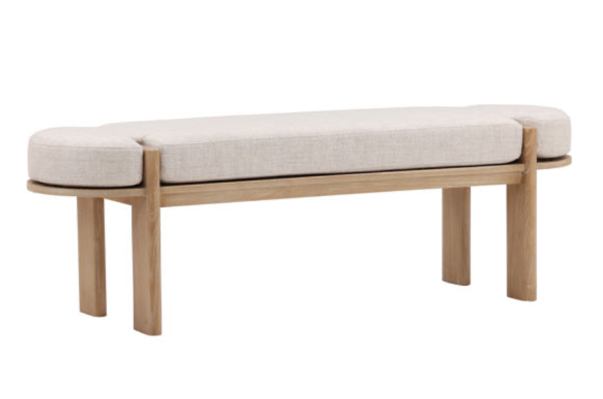 Upholstered Elm Wood Bench