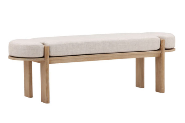 Upholstered Elm Wood Bench