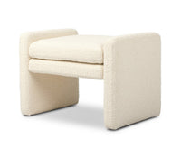 Cream Fabric Ottoman | Classic Neutral Accent