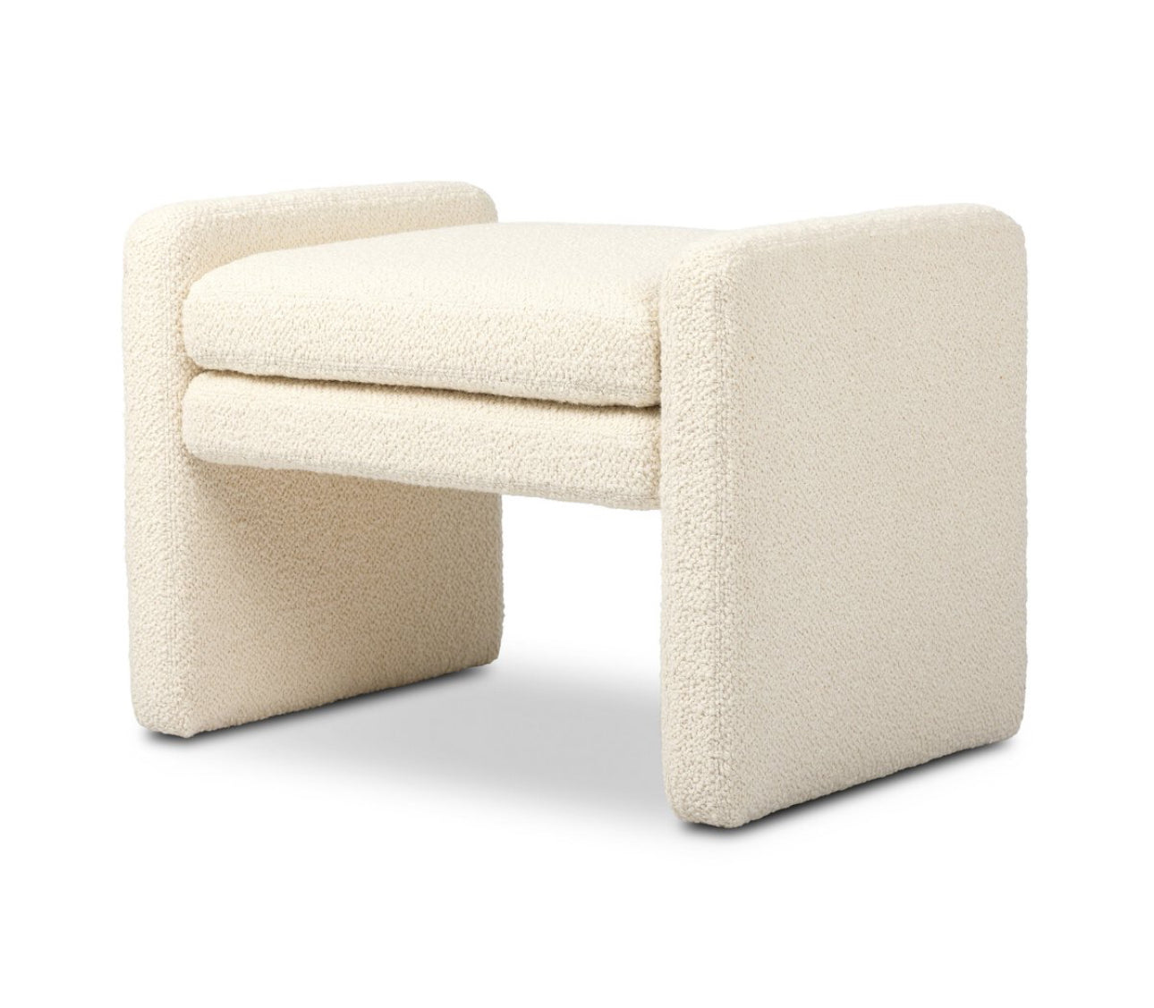 Cream Fabric Ottoman | Classic Neutral Accent