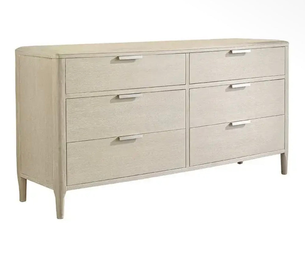 6 Drawer White Oak Wood Dresser