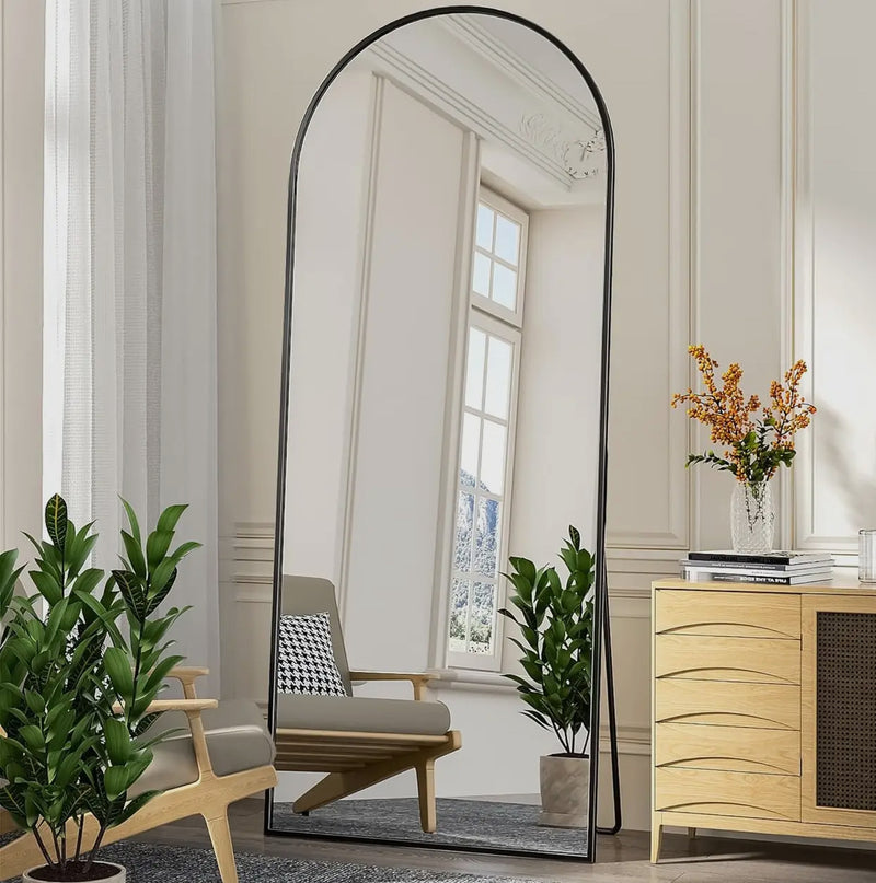 Full length arched floor mirror