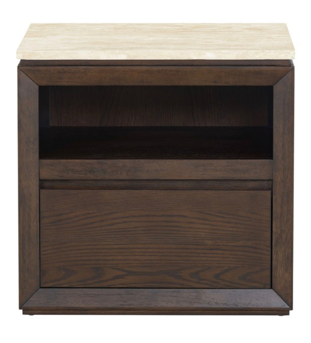 Travertine Top Nightstand