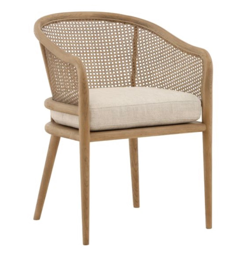 Linen Rattan Dining Chair