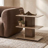 Travertine Side Table