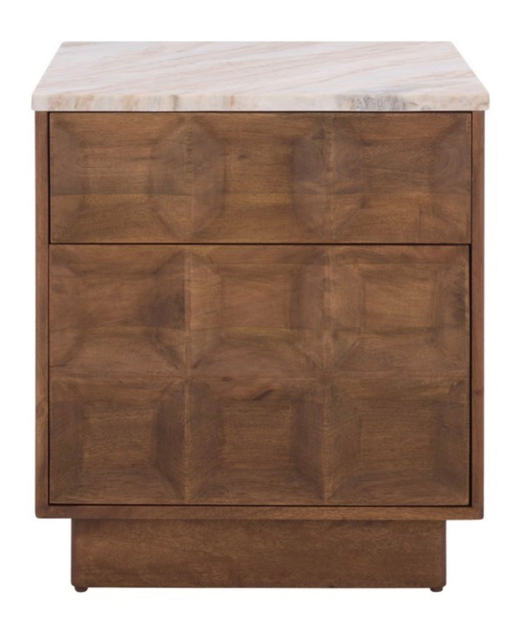 Marble Top Walnut Nightstand