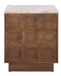 Marble Top Walnut Nightstand