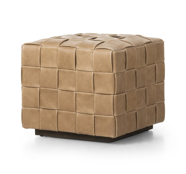 Leather Handwoven Ottoman