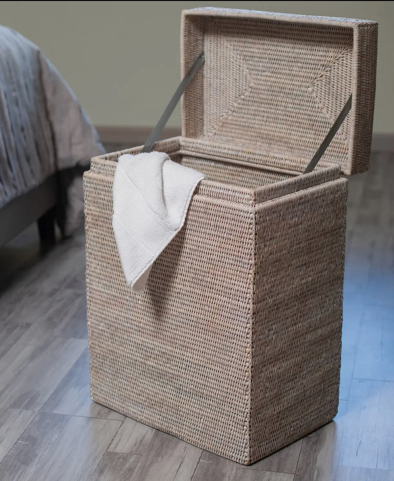 Rattan Hamper with hinged lid