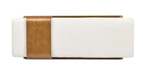 Modern Boucle Bench with sliding shelf