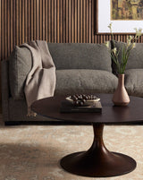 Antique Rust Round Coffee Table | Modern Metal Centerpiece