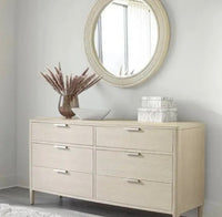 6 Drawer White Oak Wood Dresser