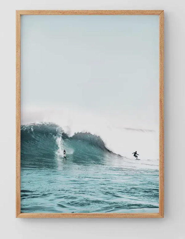 Surfers on Blue Wave