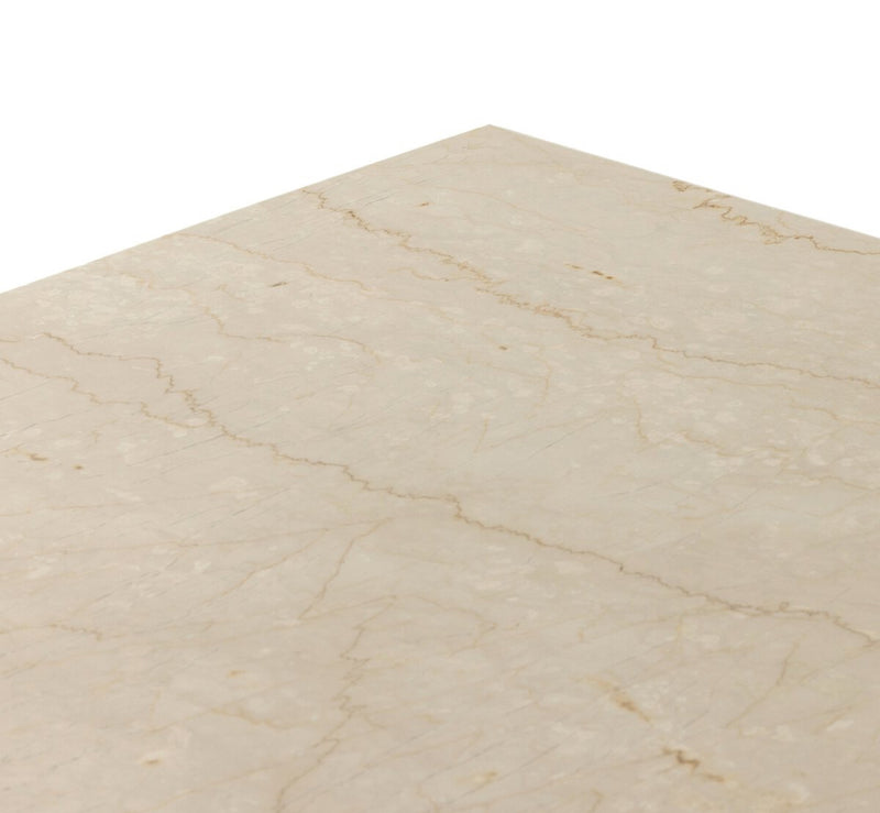 Solid Cream Marble Dining Table
