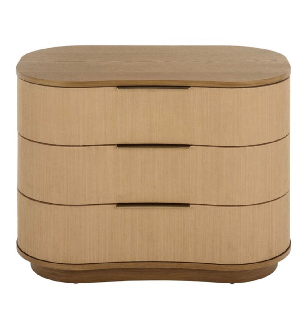 Natural 3 Drawer Nightstand