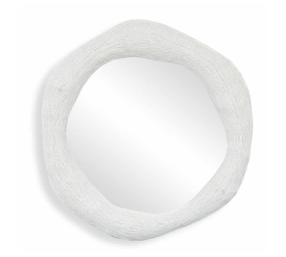 Organic Round White Mirror