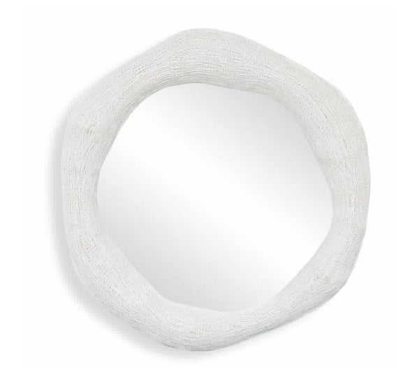 Organic Round White Mirror