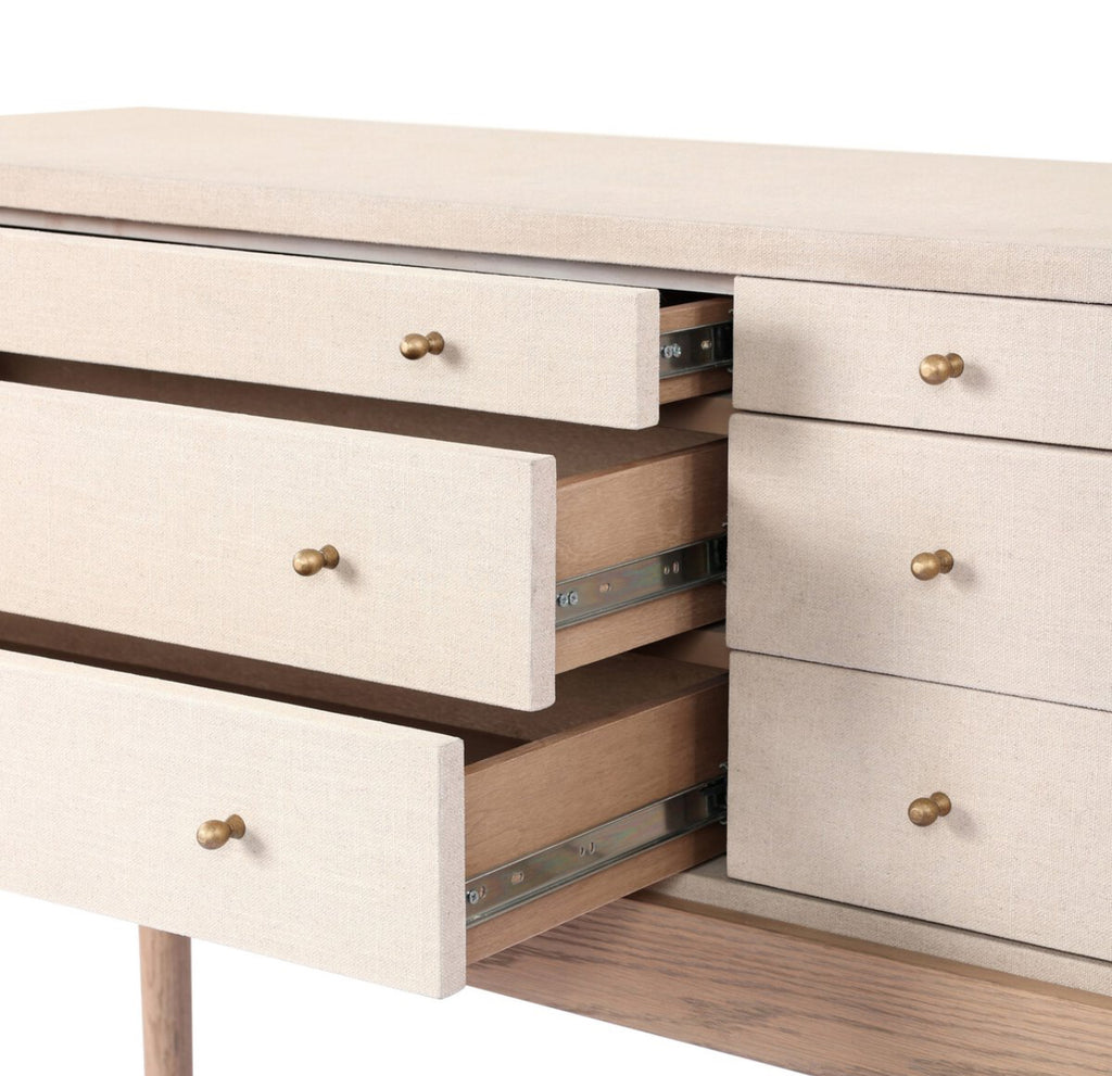 Linen Wrapped Console Table