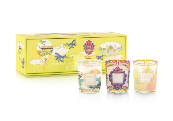 TRIO TRAVEL CANDLES RIO-MEXICO-MIAMI