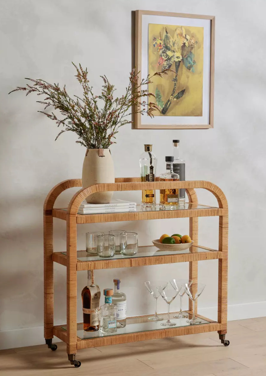 Rattan Bar Cart Modern