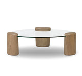 Oak with glass coffee table