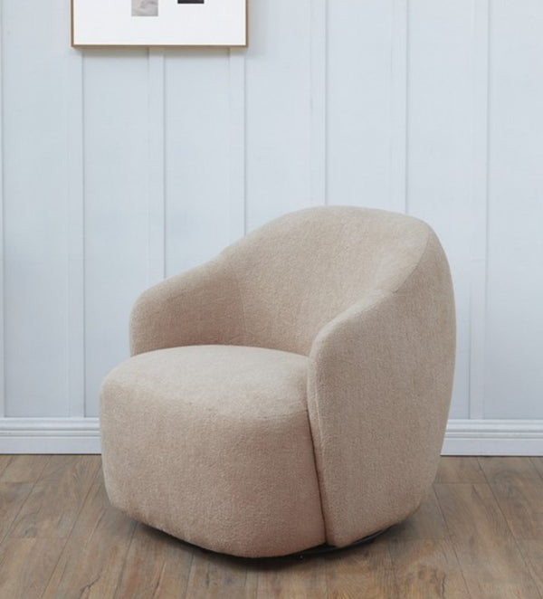 Boucle Oatmeal Swivel Chair
