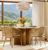 Linen Rattan Dining Chair